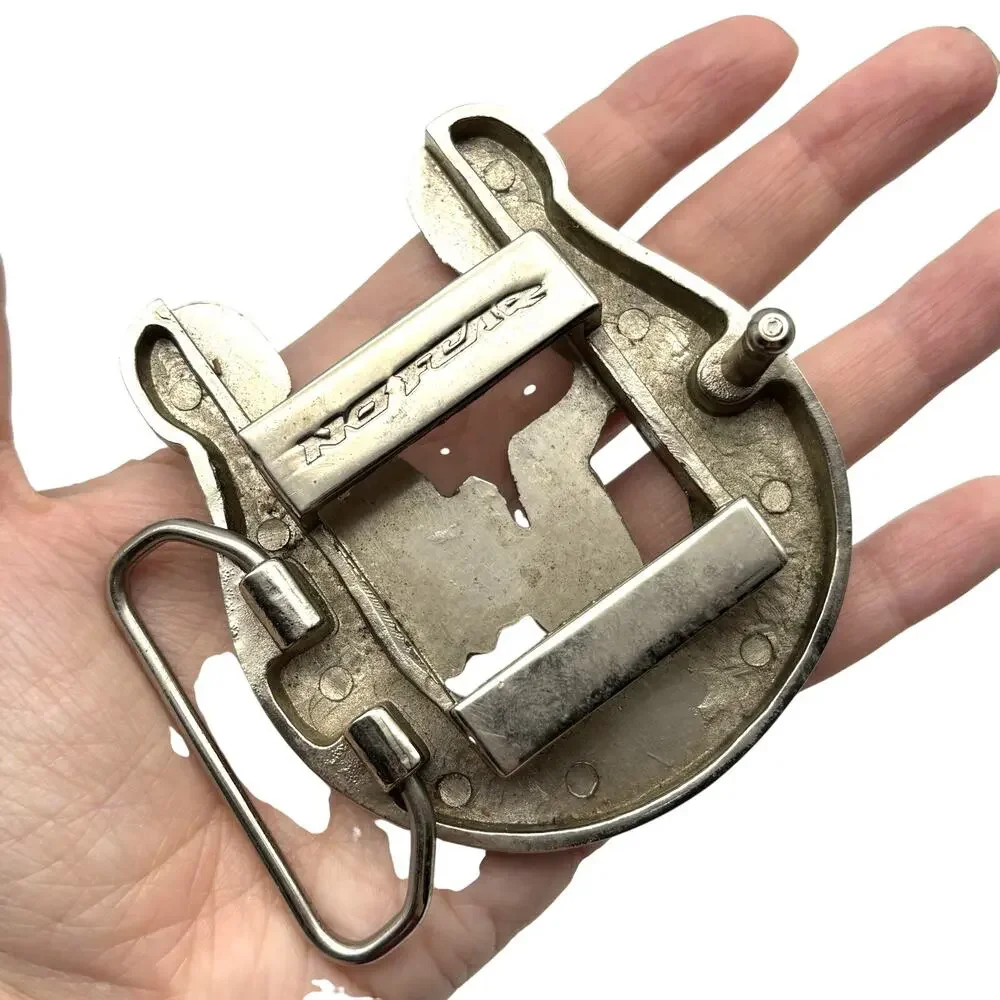 1990s NO FEAR Chrome Lucky Horseshoe Pinup Girl Zippo Holder Buckle Fits 2